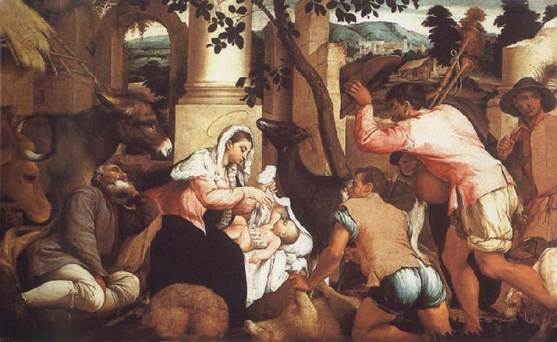 Jacopo Bassano The Adoration of the Shepherds Sweden oil painting art